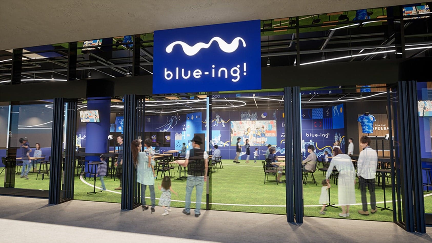 JFA サッカー文化創造拠点「blue-ing!」 2023年12月23日（土）オープン。乃村工藝社は内装および展示設計・施工を担当しました