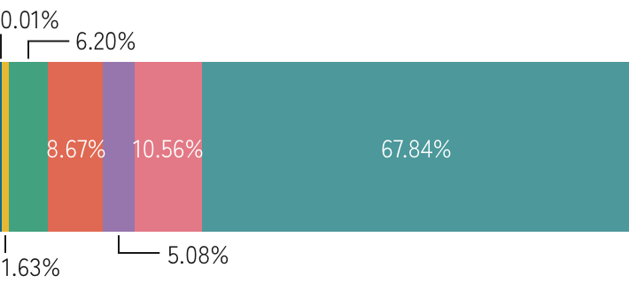 Distribution of shares by number of shares held